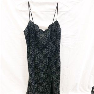 Lace black vintage dress maxi length size medium
